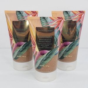 3 BAHAMAS Passionfruit Banana Flower Body Scrub Exfoliating Wash Bath Body Works